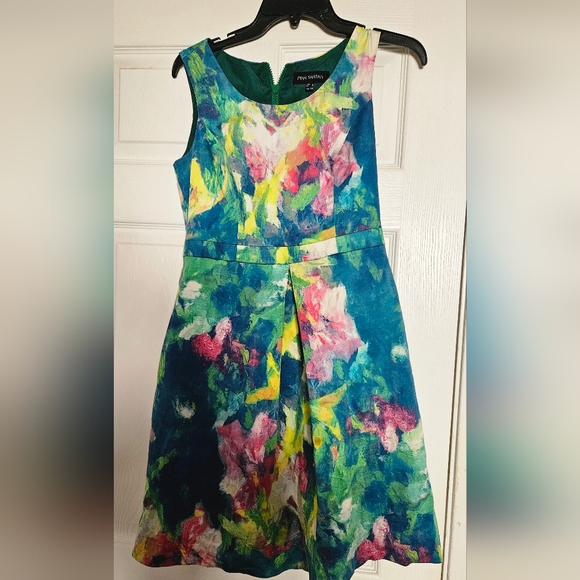 Pink Tartan Dresses & Skirts - Pink Tartan Floral Dress. Size 4